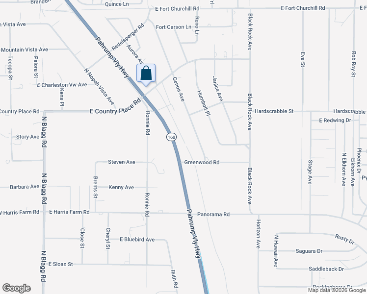map of restaurants, bars, coffee shops, grocery stores, and more near 5311 Nevada 160 in Pahrump