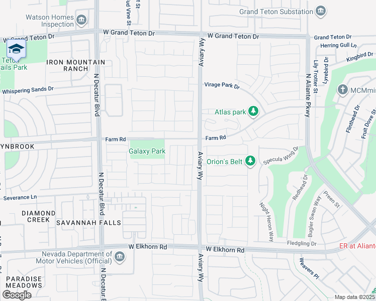 map of restaurants, bars, coffee shops, grocery stores, and more near 7550 Cooks Meadow Street in North Las Vegas