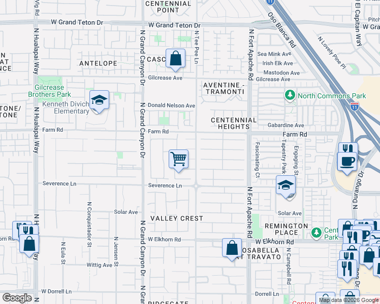 map of restaurants, bars, coffee shops, grocery stores, and more near 9409 Wandering Woods Court in Las Vegas