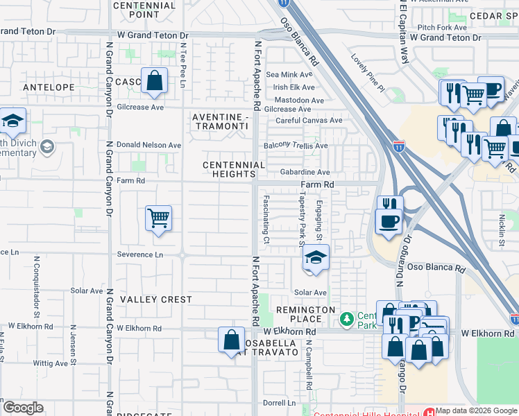 map of restaurants, bars, coffee shops, grocery stores, and more near 9169 Conquest Court in Las Vegas