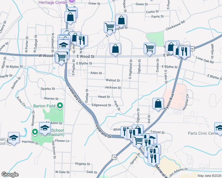 map of restaurants, bars, coffee shops, grocery stores, and more near 326 Jackson Street in Paris