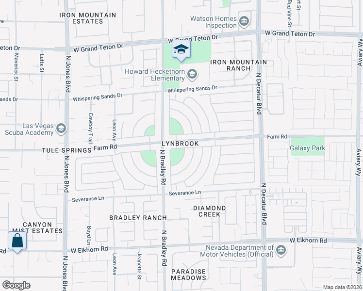 map of restaurants, bars, coffee shops, grocery stores, and more near 5320 Whisper Lake Drive in Las Vegas