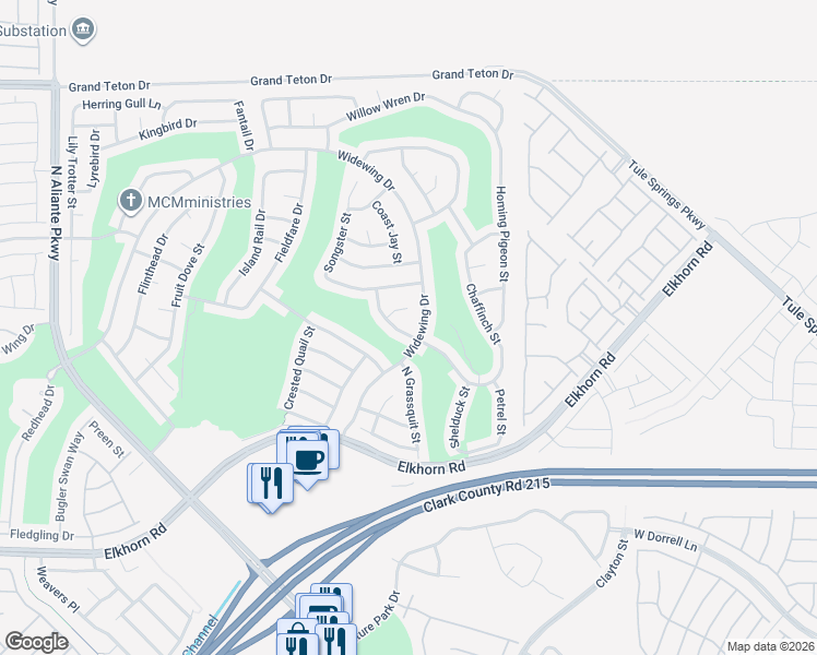 map of restaurants, bars, coffee shops, grocery stores, and more near 7564 Wingspread Street in North Las Vegas