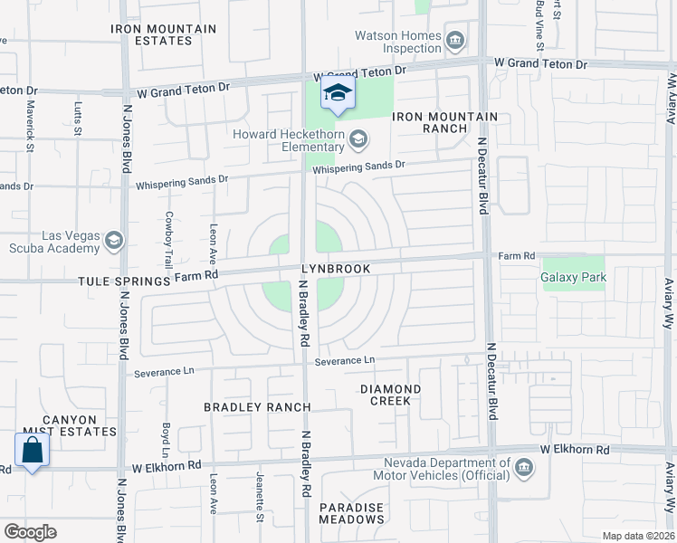 map of restaurants, bars, coffee shops, grocery stores, and more near 5320 Whisper Lake Drive in Las Vegas