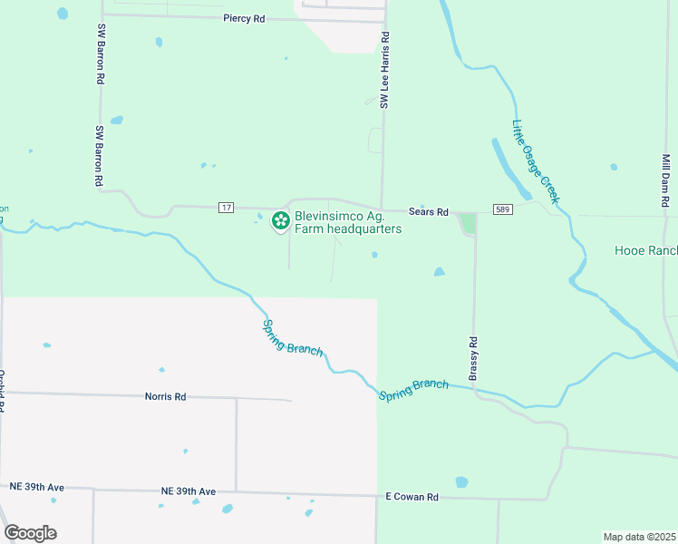 map of restaurants, bars, coffee shops, grocery stores, and more near 9601 Southwest Barron Road in Bentonville