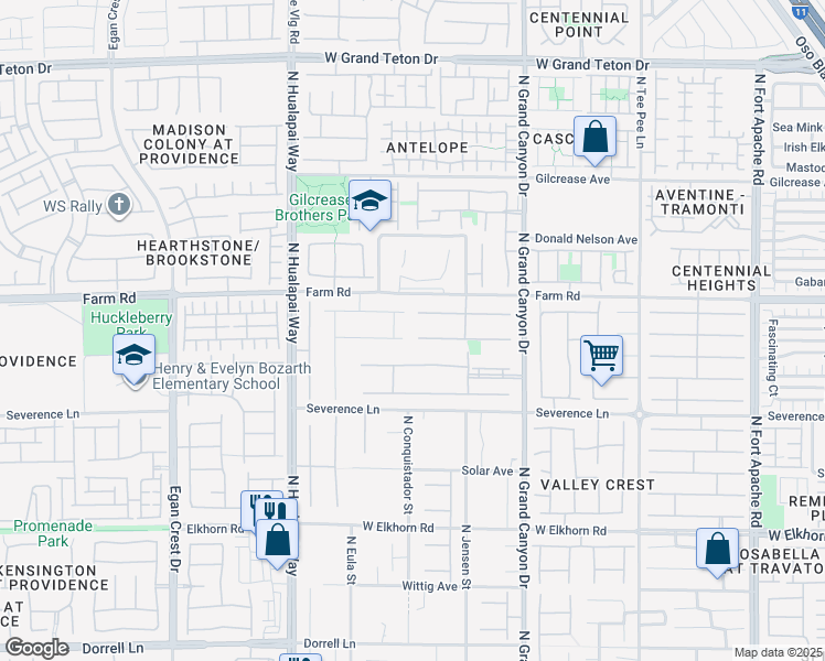 map of restaurants, bars, coffee shops, grocery stores, and more near 9732 University Ridge Avenue in Las Vegas