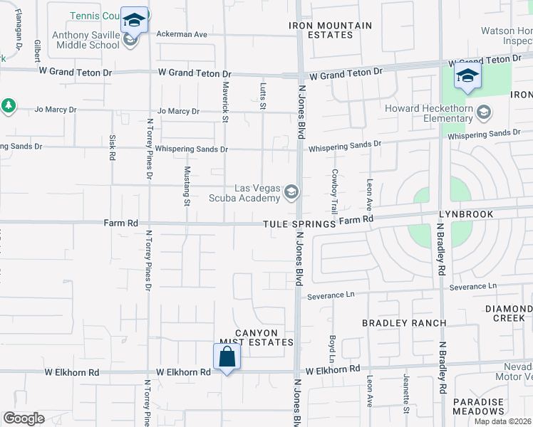 map of restaurants, bars, coffee shops, grocery stores, and more near 6121 Donald Nelson Avenue in Las Vegas