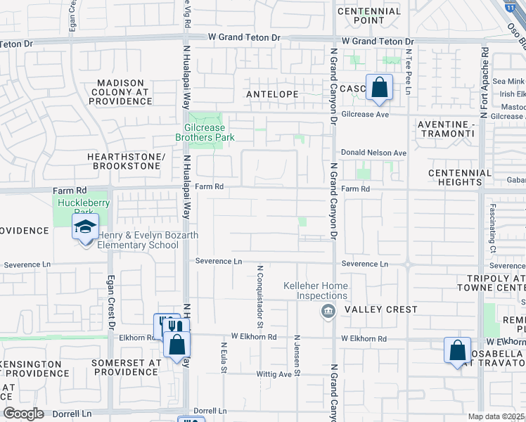 map of restaurants, bars, coffee shops, grocery stores, and more near 9732 University Ridge Avenue in Las Vegas
