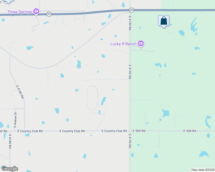 map of restaurants, bars, coffee shops, grocery stores, and more near 21500 South 4190 Road in Claremore