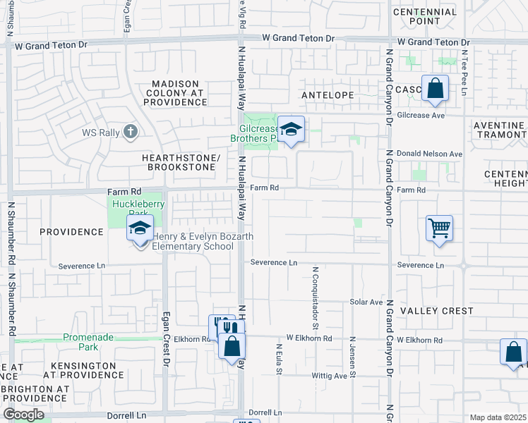 map of restaurants, bars, coffee shops, grocery stores, and more near 7521 Tucker William Street in Las Vegas