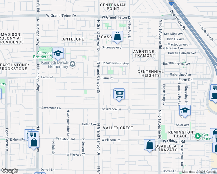 map of restaurants, bars, coffee shops, grocery stores, and more near 7524 Royal Crystal Street in Las Vegas