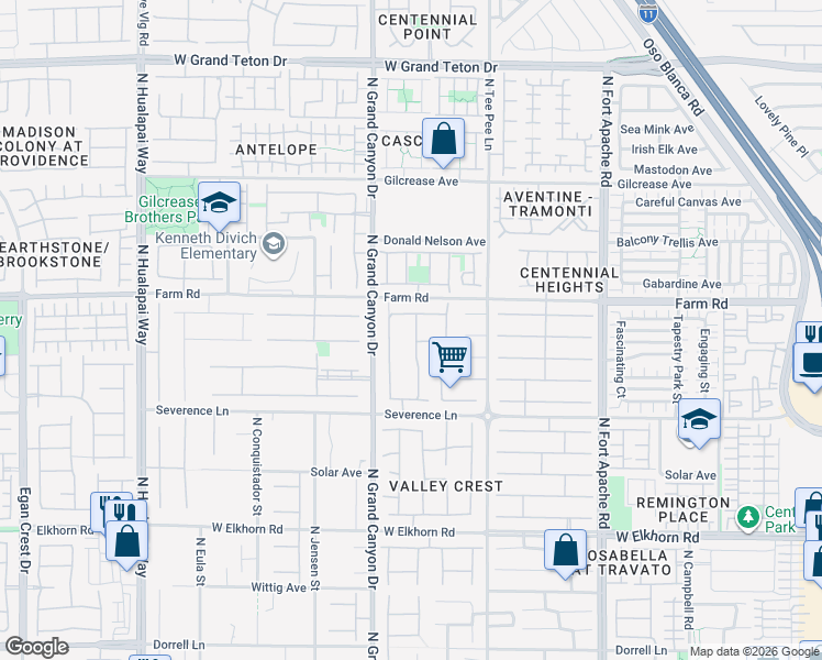 map of restaurants, bars, coffee shops, grocery stores, and more near 7524 Royal Crystal Street in Las Vegas