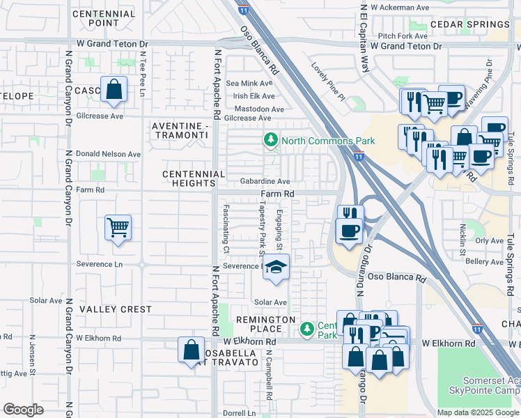 map of restaurants, bars, coffee shops, grocery stores, and more near 9052 Captivating Avenue in Las Vegas