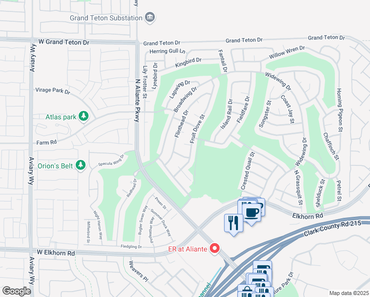 map of restaurants, bars, coffee shops, grocery stores, and more near 3227 West Feathering Court in North Las Vegas