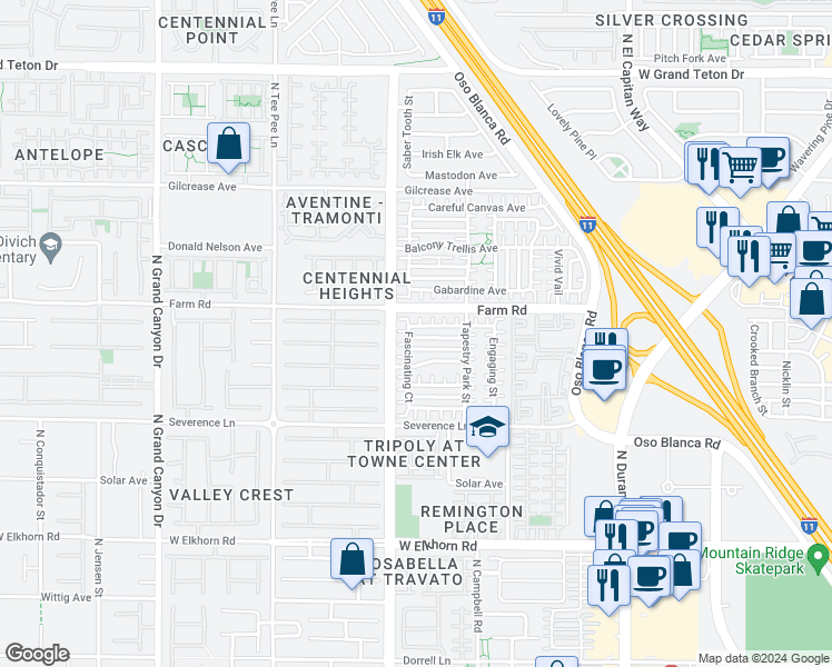 map of restaurants, bars, coffee shops, grocery stores, and more near 9144 Captivating Avenue in Las Vegas