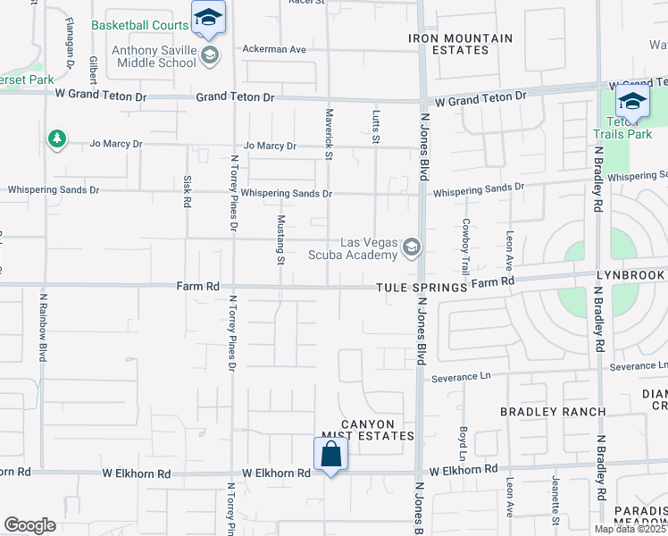 map of restaurants, bars, coffee shops, grocery stores, and more near 6180 Farm Road in Las Vegas