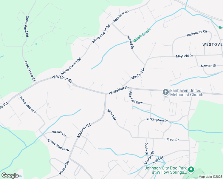 map of restaurants, bars, coffee shops, grocery stores, and more near 3312 West Walnut Street in Johnson City