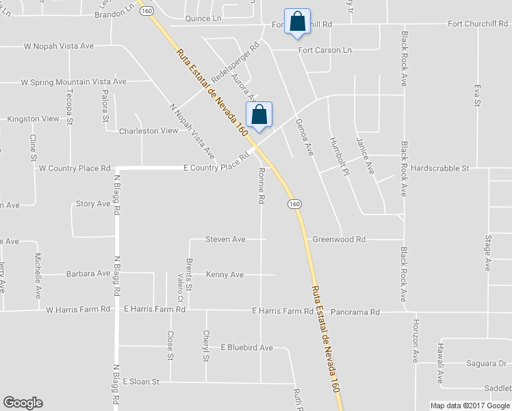 map of restaurants, bars, coffee shops, grocery stores, and more near 5371 Northwest Larry Avenue in Pahrump