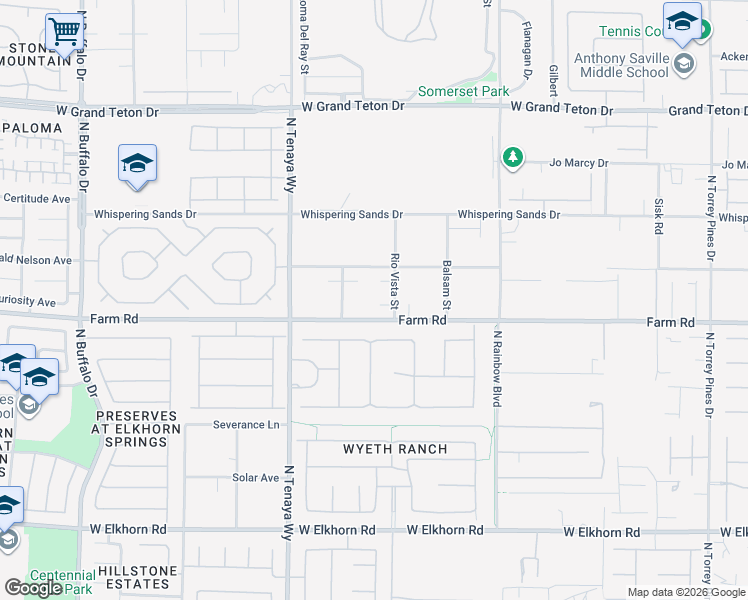 map of restaurants, bars, coffee shops, grocery stores, and more near 7655 Rio Vista Street in Las Vegas