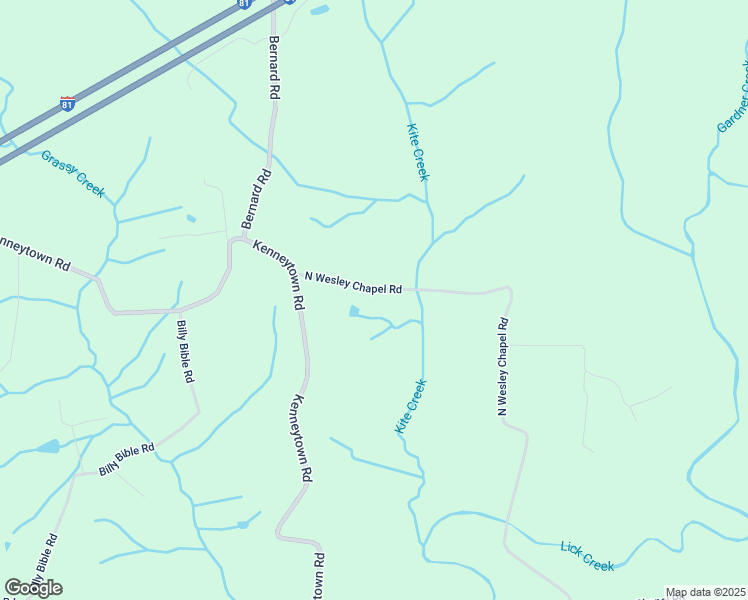 map of restaurants, bars, coffee shops, grocery stores, and more near 2805 North Wesley Chapel Road in Greeneville