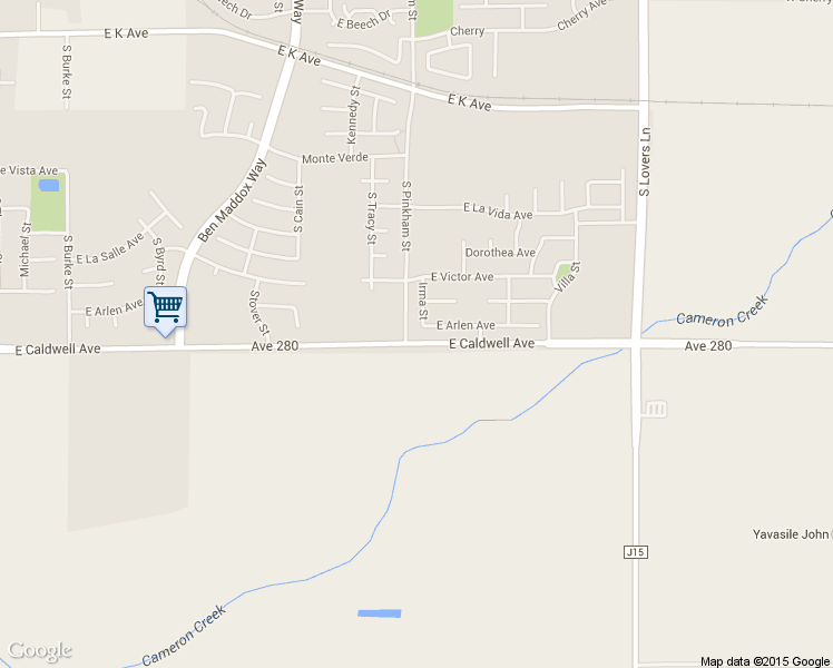 map of restaurants, bars, coffee shops, grocery stores, and more near 2143 E Arlen Ave in Visalia