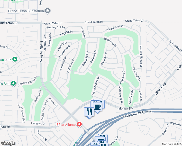 map of restaurants, bars, coffee shops, grocery stores, and more near 2913 Lark Sparrow Street in North Las Vegas