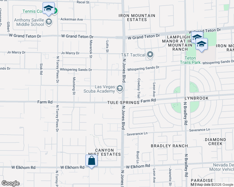map of restaurants, bars, coffee shops, grocery stores, and more near 6121 Donald Nelson Avenue in Las Vegas
