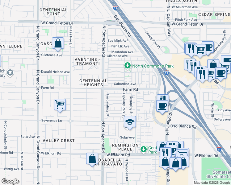 map of restaurants, bars, coffee shops, grocery stores, and more near in Las Vegas