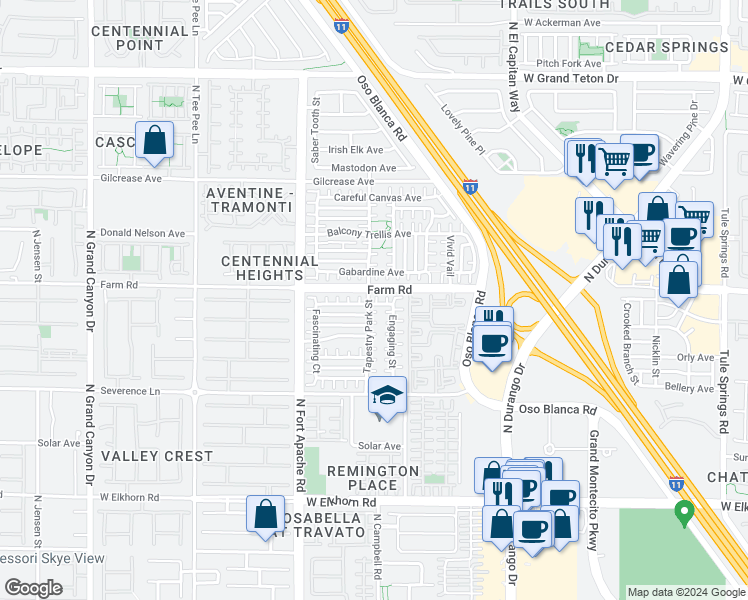 map of restaurants, bars, coffee shops, grocery stores, and more near 7557 Tasty Court in Las Vegas