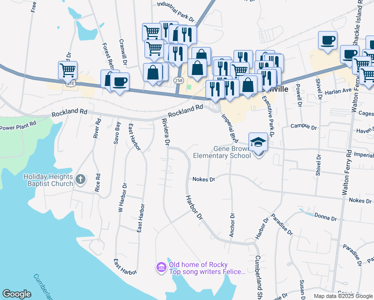 map of restaurants, bars, coffee shops, grocery stores, and more near 101 Trident Place in Hendersonville