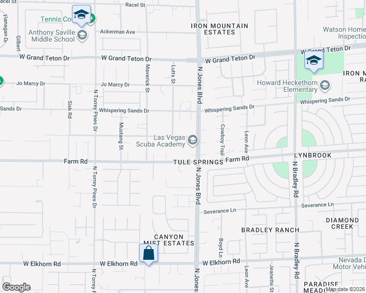 map of restaurants, bars, coffee shops, grocery stores, and more near 6121 Donald Nelson Avenue in Las Vegas