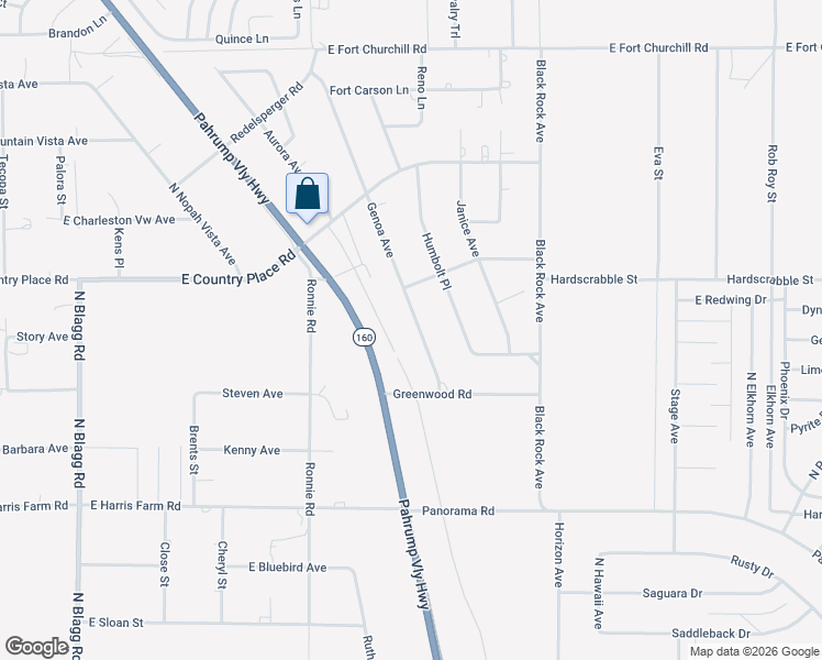 map of restaurants, bars, coffee shops, grocery stores, and more near 5410 Genoa Avenue in Pahrump