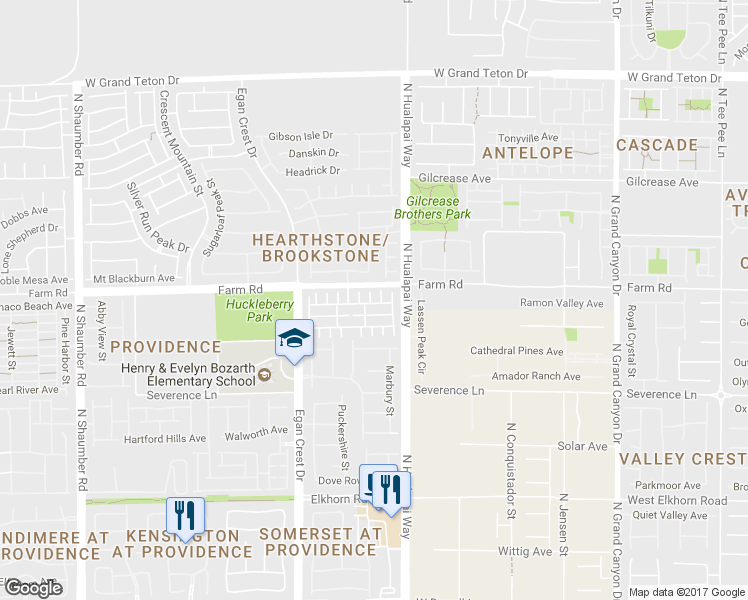 map of restaurants, bars, coffee shops, grocery stores, and more near 7560 Moose River Court in Las Vegas