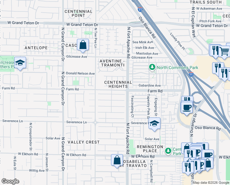map of restaurants, bars, coffee shops, grocery stores, and more near 9352 Arrow Head Bluff Avenue in Las Vegas