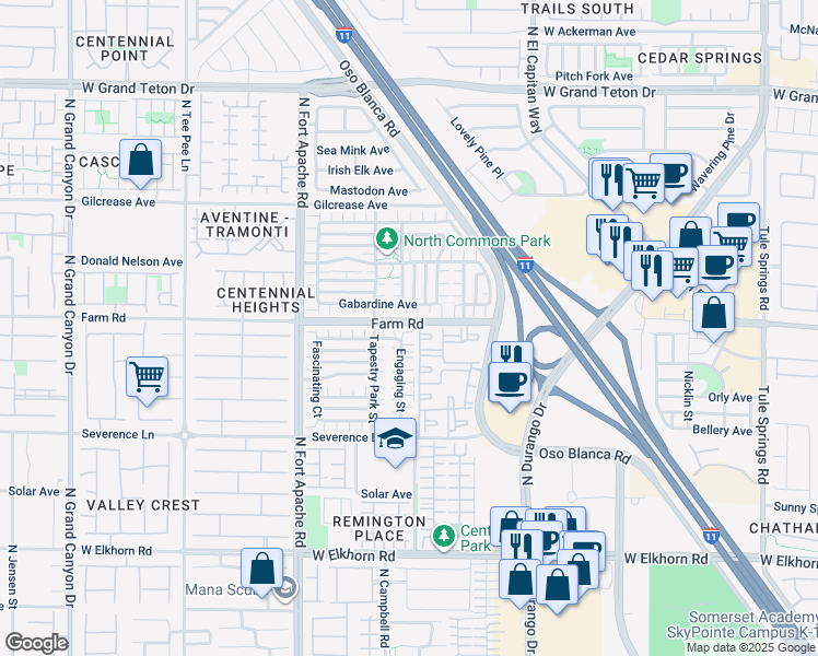 map of restaurants, bars, coffee shops, grocery stores, and more near 9008 Environment Court in Las Vegas