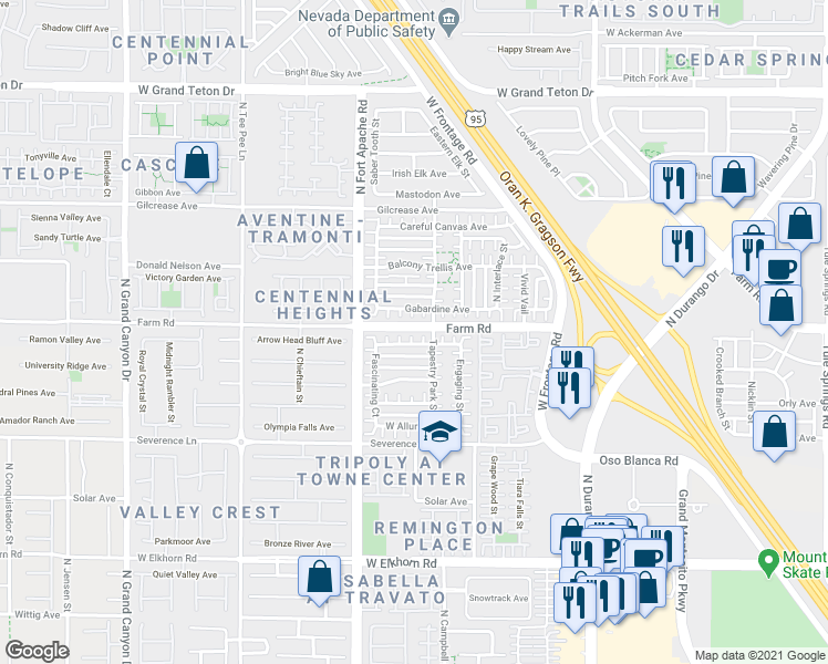 map of restaurants, bars, coffee shops, grocery stores, and more near 9065 Adorable Avenue in Las Vegas