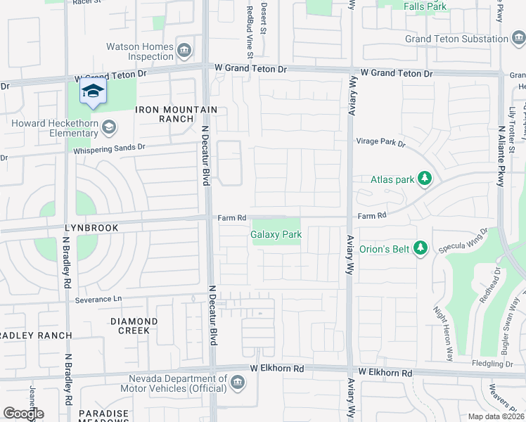 map of restaurants, bars, coffee shops, grocery stores, and more near 4519 Stardusk Falls Avenue in North Las Vegas