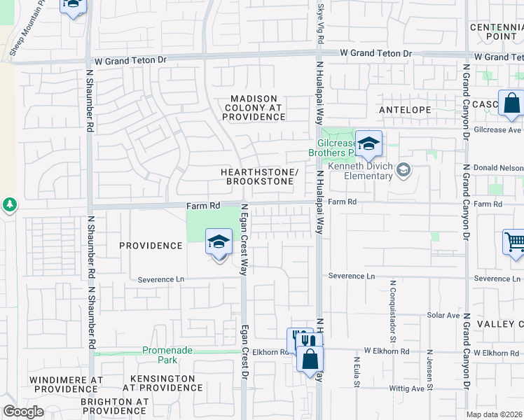map of restaurants, bars, coffee shops, grocery stores, and more near 7567 Daniel Boone Court in Las Vegas