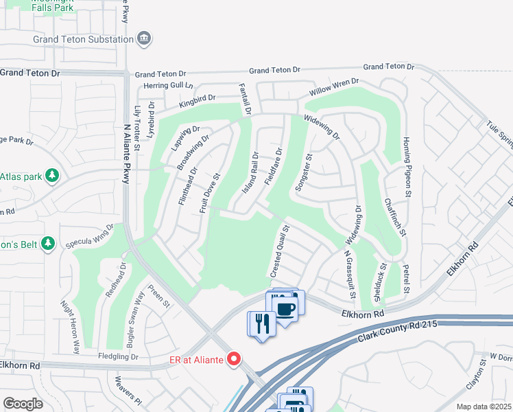map of restaurants, bars, coffee shops, grocery stores, and more near 2913 Lark Sparrow Street in North Las Vegas