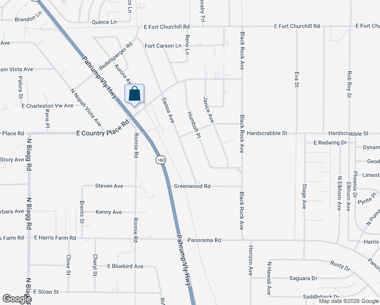 map of restaurants, bars, coffee shops, grocery stores, and more near 5421 Genoa Avenue in Pahrump