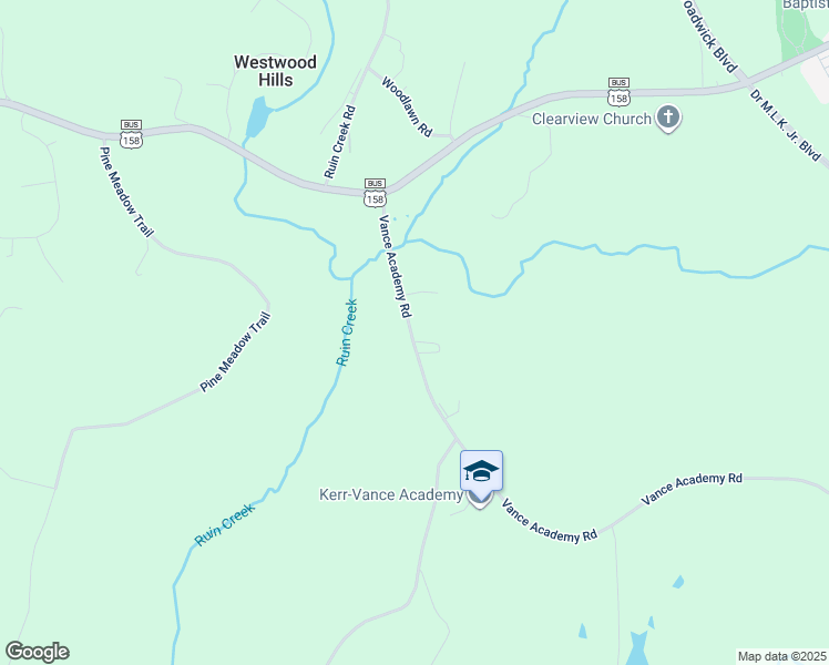map of restaurants, bars, coffee shops, grocery stores, and more near 203 Vance Academy Road in Henderson