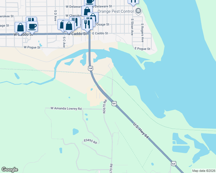 map of restaurants, bars, coffee shops, grocery stores, and more near 100 East Cedar Creek Drive in Cleveland