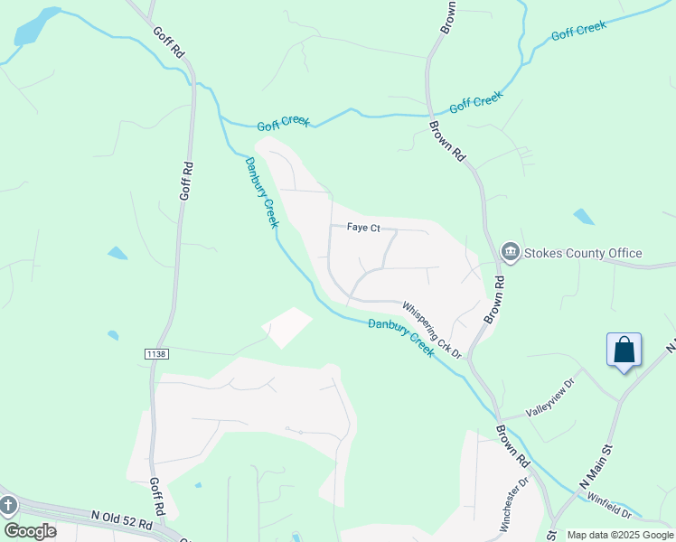 map of restaurants, bars, coffee shops, grocery stores, and more near 224 Whispering Creek Road in King