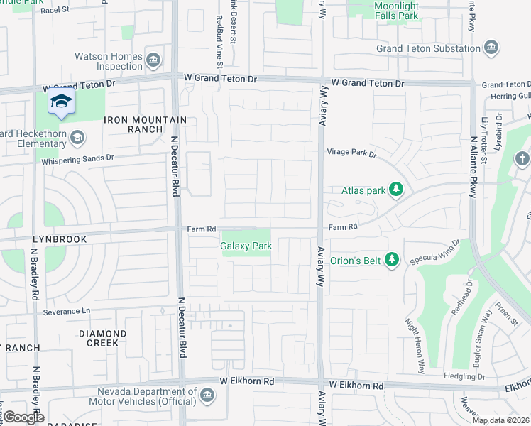 map of restaurants, bars, coffee shops, grocery stores, and more near 4436 Stardusk Falls Avenue in North Las Vegas