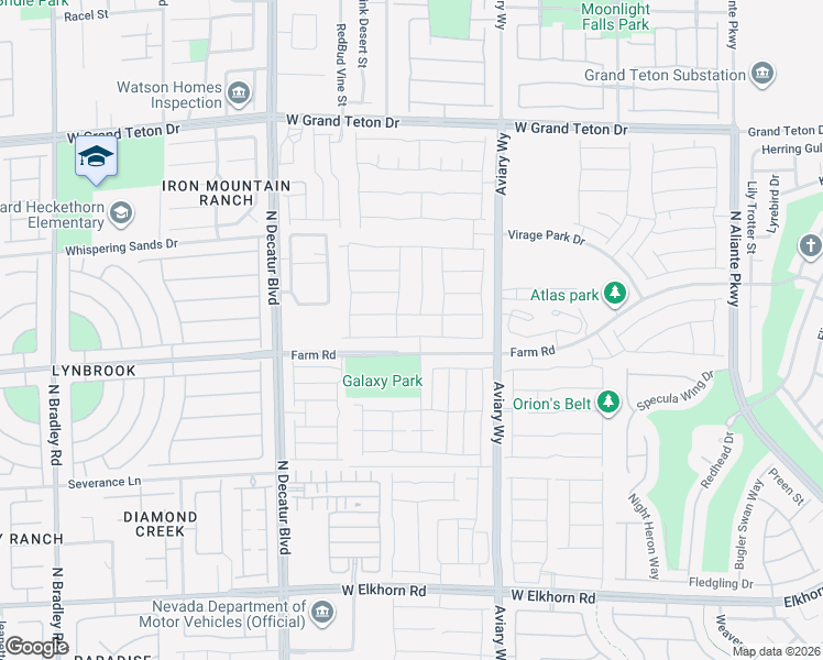 map of restaurants, bars, coffee shops, grocery stores, and more near 4436 Stardusk Falls Avenue in North Las Vegas