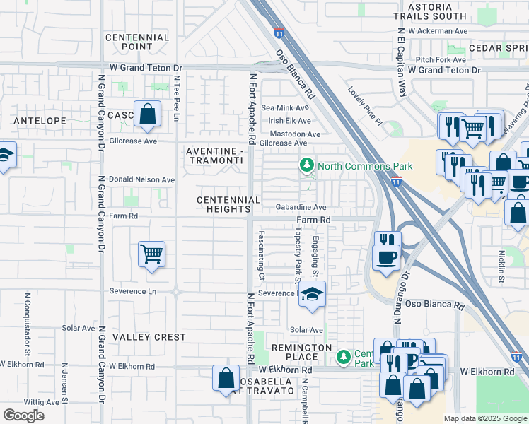 map of restaurants, bars, coffee shops, grocery stores, and more near 7604 Symmerty Court in Las Vegas