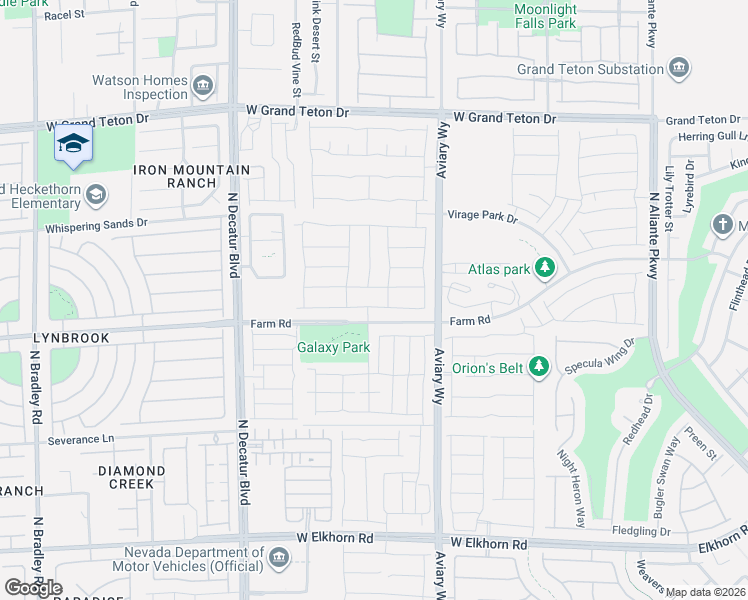 map of restaurants, bars, coffee shops, grocery stores, and more near 4431 Creekside Cavern Avenue in North Las Vegas