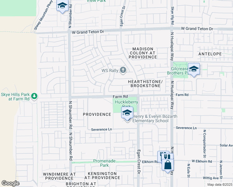 map of restaurants, bars, coffee shops, grocery stores, and more near 10419 Bush Mountain Avenue in Las Vegas