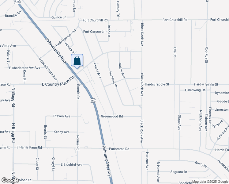 map of restaurants, bars, coffee shops, grocery stores, and more near 5461 Humbolt Place in Pahrump