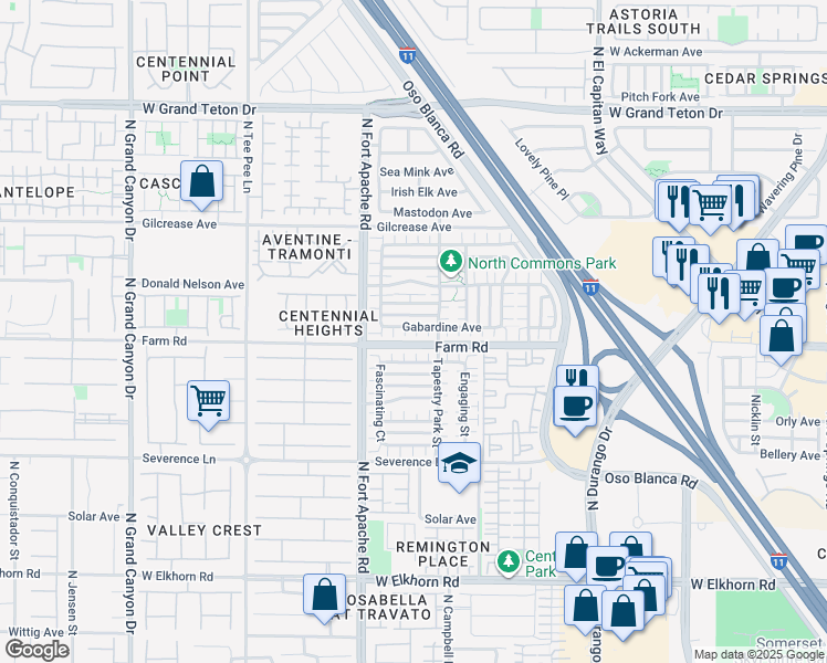 map of restaurants, bars, coffee shops, grocery stores, and more near 7609 Seda Court in Las Vegas
